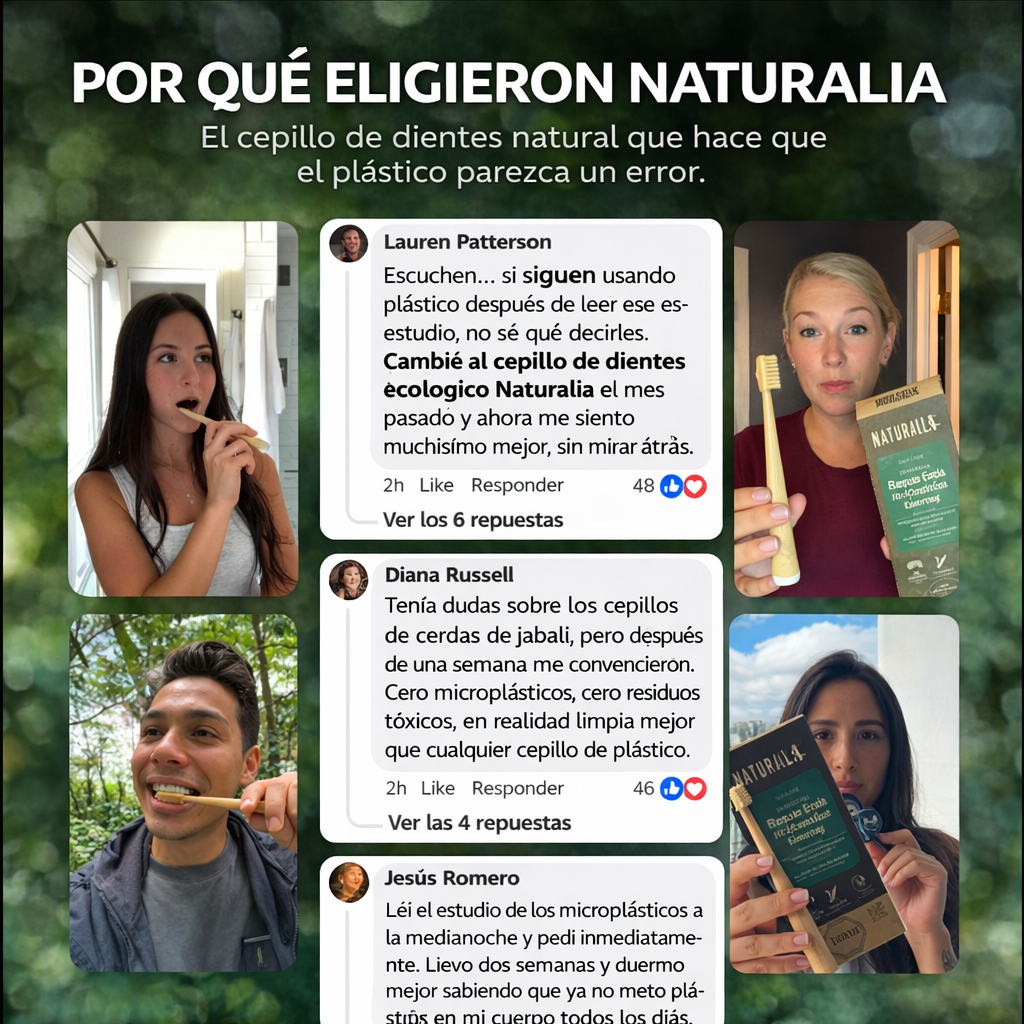 Cepillo de dientes de Bambú y Cerdas de Jabalí Naturalia (paquete de 4ud)