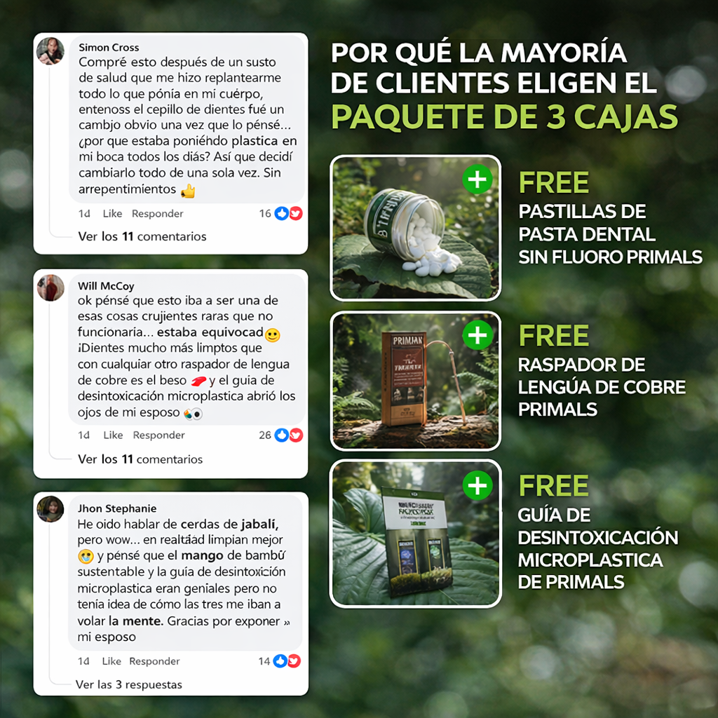 Cepillo de dientes de Bambú y Cerdas de Jabalí Naturalia (paquete de 4ud)