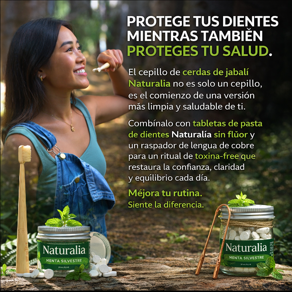 Cepillo de dientes de Bambú y Cerdas de Jabalí Naturalia (paquete de 4ud)